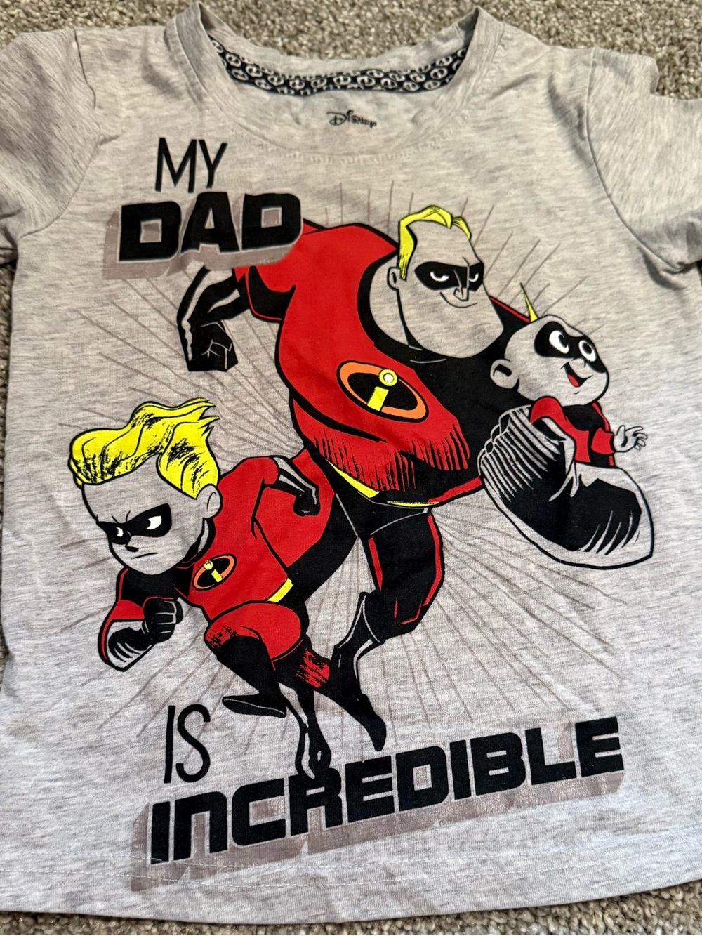 Disney Gray Incredibles 'My Dad Is Incredible' Tee